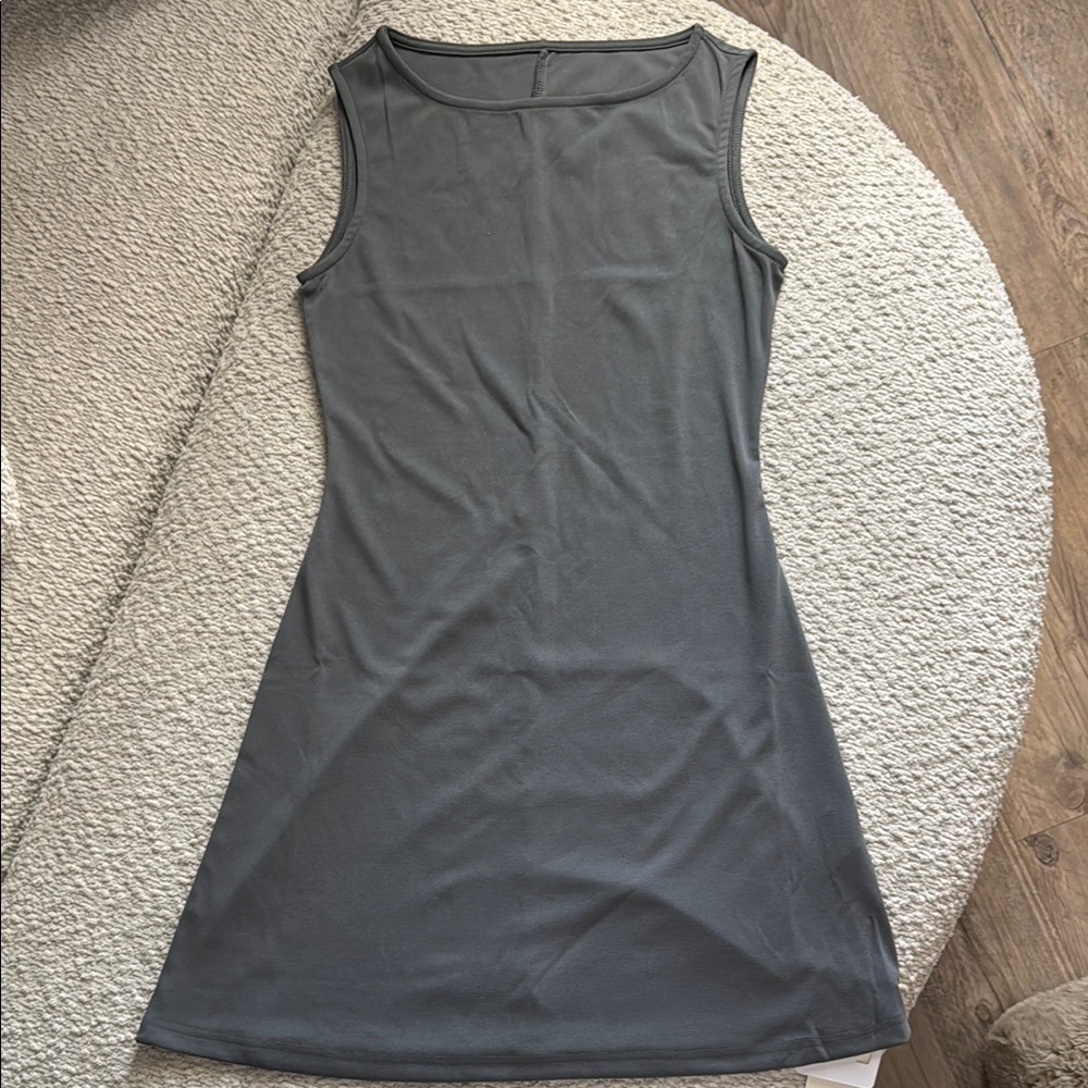 Commense Gray Sleeveless Sheath Mini Dress
